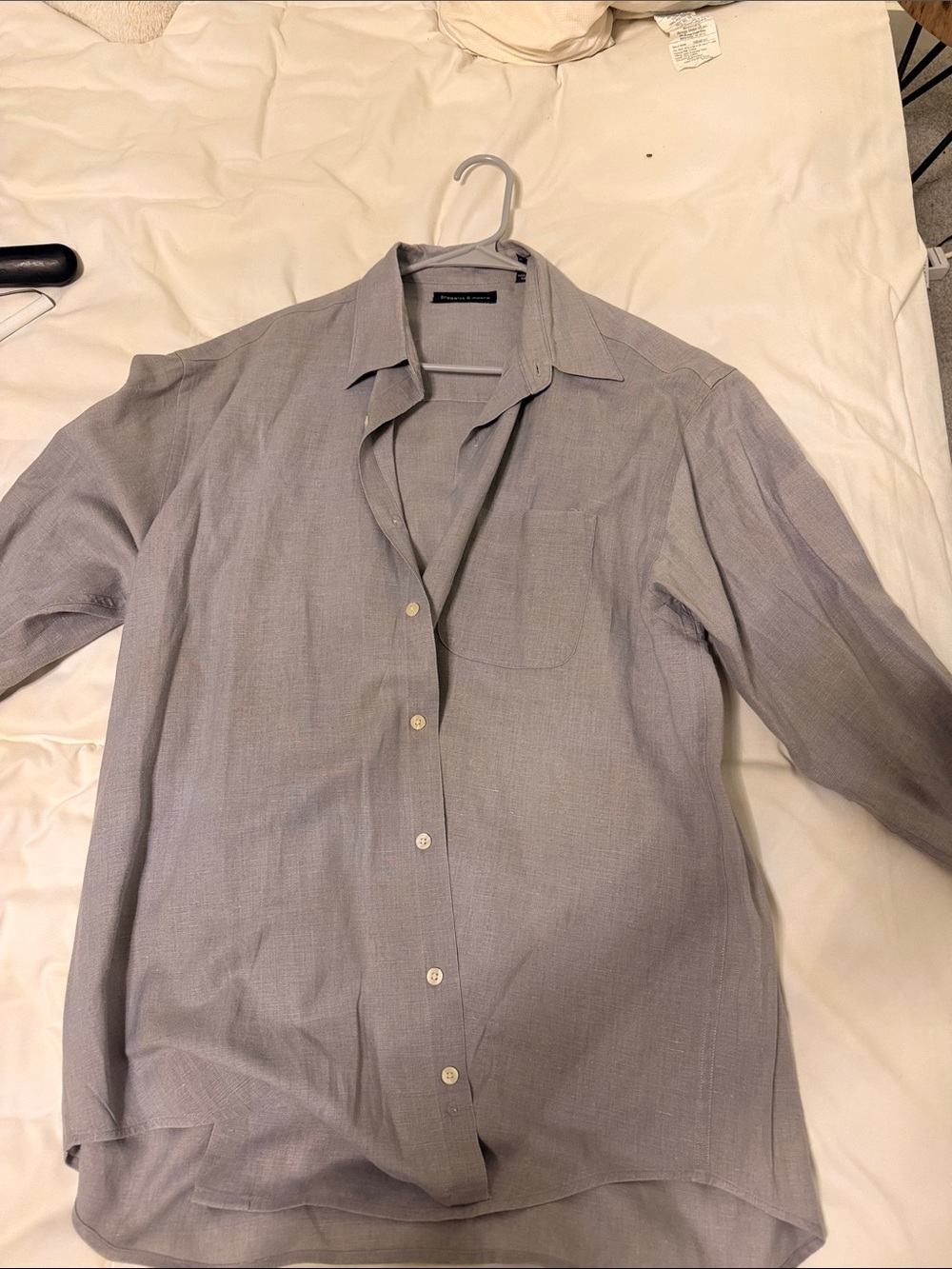 Preswick & Moore Light Gray Casual Button-Down Shirt